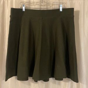 Torrid olive green sweater skater skirt
